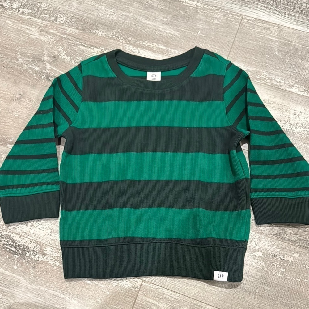 GAP Kids Green Striped Shirt